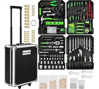 Coffre à outils à roulettes en aluminium, 1 200 pièces - noir