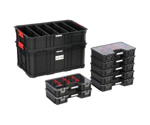 Coffre à outils avec 7 organiseurs et panier Modular Basic Series