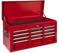 Coffre à Outils DEFPRO 6 Tiroirs, Trappe Supérieure, Rouge, 60L x 26l x 35H cm, Charge 12 kg