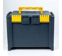 Coffre à outils empilable et triable « L » – Coffre à outils en plastique connectable à grande capacité – avec couvercle verrouillable – Convient aux systèmes d'empilage et aux chariots – 468 × 338 ×