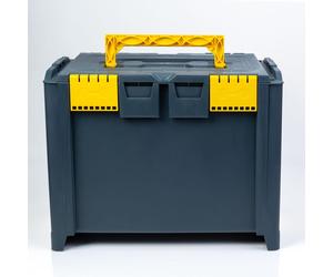 Coffre à outils empilable et triable « L » – Coffre à outils en plastique connectable à grande capacité – avec couvercle verrouillable – Convient aux systèmes d'empilage et aux chariots – 468 × 338 ×