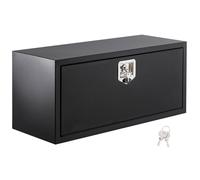 Coffre à outils en acier pour camionnettes - LUNSY - 91x36x41 cm - Noir mat - Antirouille - Verrouillage sécurisé