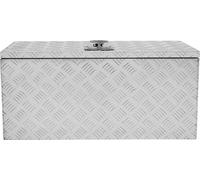 Coffre à outils en aluminium 102 L | Coffre verrouillable + 2 clés | 810 x 370 x 1020 mm | Coffre de camion en tôle striée | Rangement pour camionnette [2 ressorts à gaz, fond et joint en caoutchouc]