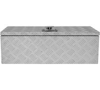Coffre à outils en aluminium 60 L | Coffre verrouillable + 2 clés | 745 x 250 x 320 mm | Coffre de camion en tôle striée | Rangement pour camionnette [2 ressorts à gaz, fond et joint en caoutchouc]