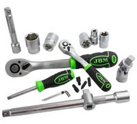 Coffre à outils Jbm avec douilles hexagonales zinguées 108 pièces Argent Argent Taille unique