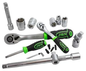 Coffre à outils Jbm avec douilles hexagonales zinguées 108 pièces Argent Argent Taille unique