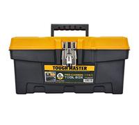 Coffre à Outils Mobile Portable Professionnel Lourd 16 pouces/41cm Noir & Jaune avec Plateau de Transport Amovible, TOUGH MASTER