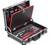 Coffre à outils professionnel, 121 pièces, coffre robuste en aluminium, jeu d'outils, pour la maison, le garage et l'atelier, entièrement équipé