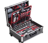 Coffre à outils professionnel – 230 pièces – À roulettes – Poignée télescopique – Complet avec outils – Se déplace sur roulettes