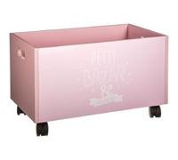 Atmosphera Coffre à jouets Box Storage Clair Enfants à roulettes Rose
