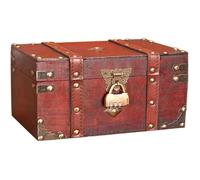 Coffre au trésor en bois 18x11x10 cm - Matériau bois de qualité supérieure - Serrure à combinaison 3 chiffres - Boîte de rangement