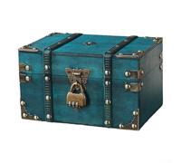 Coffre au trésor en bois verrouillable pour bureau pour ranger les clés et les documents importants (vert B)