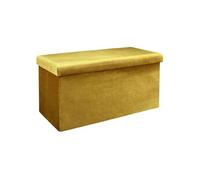 - Coffre banc pliable design velours Giulia - Jaune moutarde - Giulia