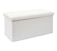 HOME DECO FACTORY – Coffre banc pliable Scott – Côtelé Beige – 76×38×38 cm – Hauteur assise 38 cm