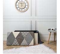 Home deco factory – Banc coffre pliable HD7492 Patchwork – 76 x 38 x 38 cm – Multicolore