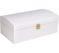 Coffre Boîte de Rangement - Creative Deco - Bois Blanc - 34,5 x 18 x 13,8 cm - Fermoir - Couvercle Courbé