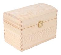 Coffre Boîte de Rangement - Creative Deco - Grande - Bois Non Peint - 25x15x17 cm - Fermoir Courbé