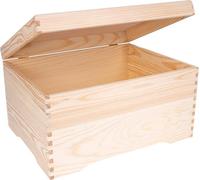 Coffre Boîte de Rangement - Creative Deco - XXL - Bois Massif - Non Peinte - 40x30,5x24 cm
