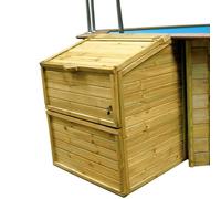 Coffre de filtration en bois pour piscine - Hauteur 1.20m