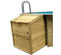 Coffre de filtration pour piscine bois avec fond - h 118