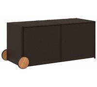 Coffre de jardin à roulettes Marron 283L Poly rotin