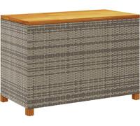 vidaXL Coffre de jardin gris 110x55x63 cm Poly rotin acacia