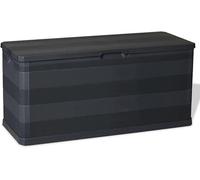 Coffre de jardin noir, dimensions 117x45x56 cm, design étanche, grande capacité de 280 litres, verrouillable, idéal pour le jardin, la terrasse et le stockage extérieur