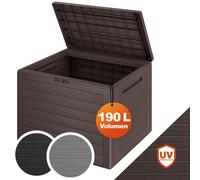Coffre de rangement 190 L Poignées latérales Malle de Jardin Terrasse Balcon