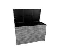 Coffre de rangement pour coussins en rotin, modèle 996L, couleur gris