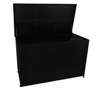 Coffre de rangement pour coussins en rotin, modèle 996L – Noir