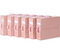 Coffre de rangement à placer sous le lit - Organiseur pliable pour vêtements et linge de lit avec fenêtre transparente - Lot de 6, rose