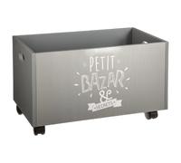 Coffre de rangement à roulettes Kids - 48 x 28 cm - Gris