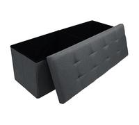 Coffre de rangement Banc avec couvercle amovible Siège pouf pliable salon chambre couloir110x38x38cm gris foncé