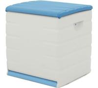 Coffre de Rangement Cadenassable à Roulettes Plastiken, 190 L, 60 x 61 x 53 cm, Plastique Résine, Beige et Bleu