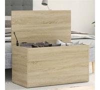 Coffre de rangement Chêne sonoma 84x42x46 cm Bois d ingénierie Beige G