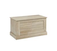 HOMCOM Coffre de rangement en bois 80 x 40 x 45 cm avec charnière de sécurité - Bois naturel
