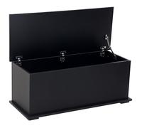 Coffre de rangement - coffre à jouets - HOMCOM - grande capacité de rangement - charnière verrouillée - 100 x 40 x 40 cm - noir