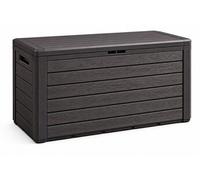 Coffre de rangement d'extérieur avec poignées encastrées effet bois 190L - 78x44x55 cm