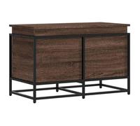 vidaXL Boîte de rangement avec couvercle 80×40×51,5 cm – bois d'ingénierie chêne marron, cadre métal