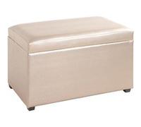 Coffre de rangement en MDF et tissu cuir coloris or - Longueur 65 x Hauteur 42 x Profondeur 40 cm -PEGANE- G