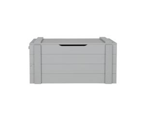 Coffre de rangement en pin massif gris clair, avec rangement, bas - Woood, Dennis - 90x42x42 cm