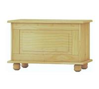 Coffre de rangement enfant en pin massif coloris naturel - Longueur 70 x Profondeur 39 x Hauteur 46 cm --