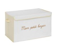 Atmosphera - Coffre de Rangement Enfant Yuma Blanc Bouclette 36x57cm