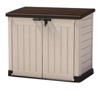 Coffre de rangement extérieur KETER en résine 1200 litres Beige et marron - Range Poubelles ou vélo