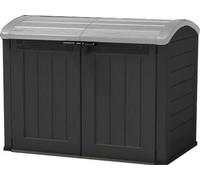 Coffre de Rangement Extérieur Keter Résine 2000 Litres, Noir et Gris, Abri de Stockage Jardin