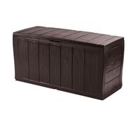 Keter Coffre de jardin Sherwood 270 L résine aspect bois marron 117×45×57,5 cm
