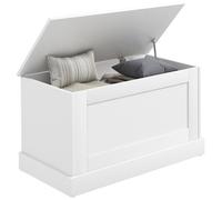 Coffre de rangement - HOMCOM - avec charnière de sécurité - pour salon, entrée - 80 x 40 x 45 cm - blanc