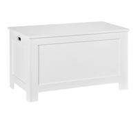 Coffre de rangement - HOMCOM - charnières sécurité boîte bois coffre à jouets couvercle - bois - 81x40x46cm - blanc