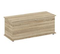 Coffre de rangement - HOMCOM - couvercle rabattable et charnières de sécurité - panneaux de particules - 100 x 40 x 40 cm - naturel