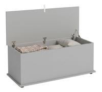 Coffre de rangement - HOMCOM - couvercle rabattable et charnières de sécurité - panneaux de particules - 100 x 40 x 40 cm - gris